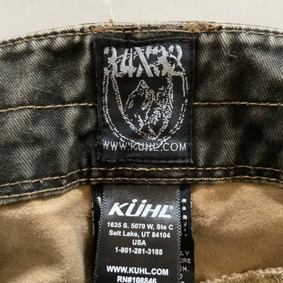 KUHL Ryder Vintage Patina Dye Pants Mens Sz 34x32 Black Outdoor Heavy Weight - Picture 9 of 14